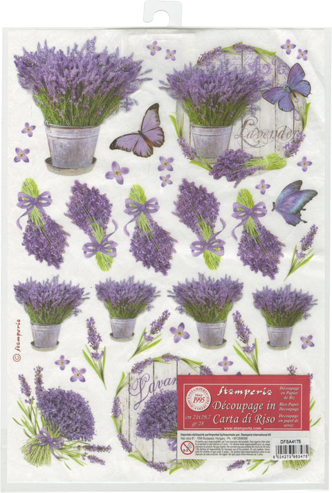 Stamperia Rice Paper Sheet A4-Lavender
