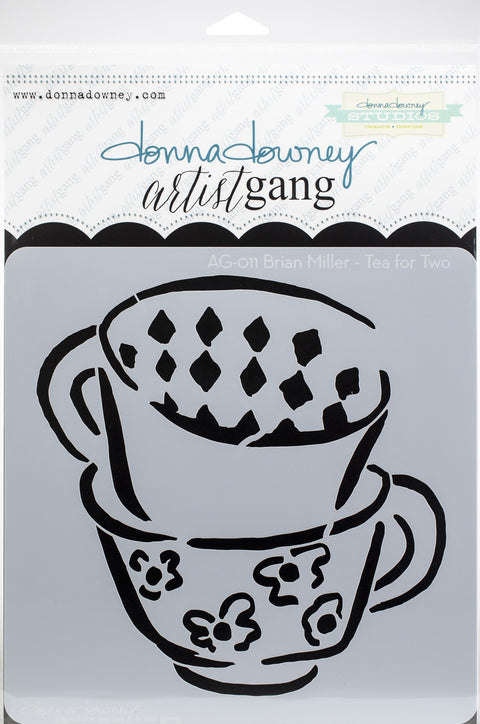 Donna Downey Artist Gang Stencils 8"X8"-Tea For Two