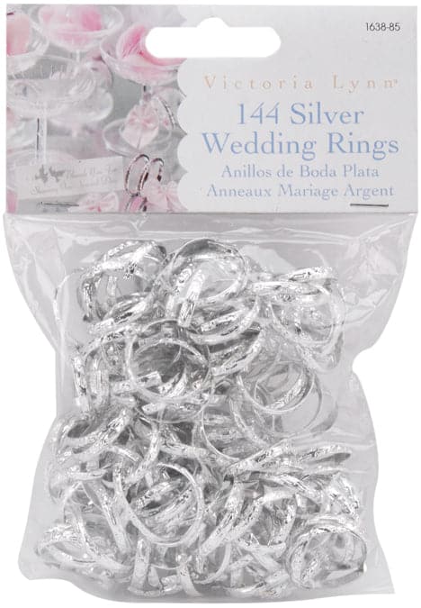 Victoria Lynn Wedding Rings .75" 144/Pkg-Silver