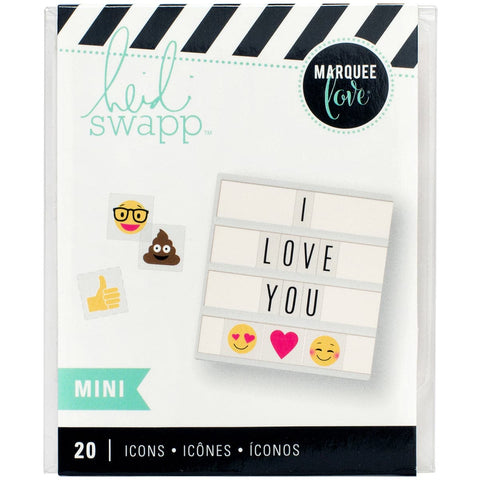Heidi Swapp Lightbox Mini Inserts 20/Pkg-Emoji Icons