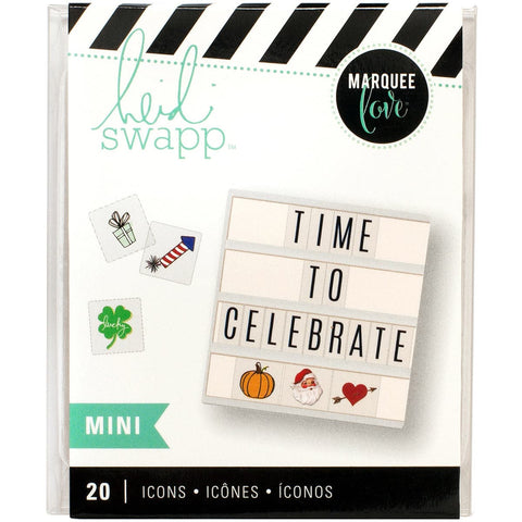 Heidi Swapp Lightbox Mini Inserts 20/Pkg-Holiday Icons