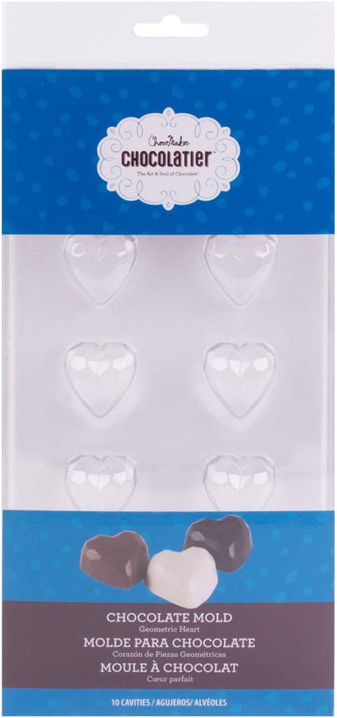 ChocoMaker(R) Chocolatier(TM) Clear Plastic Chocolate Mold-Geometric Hearts