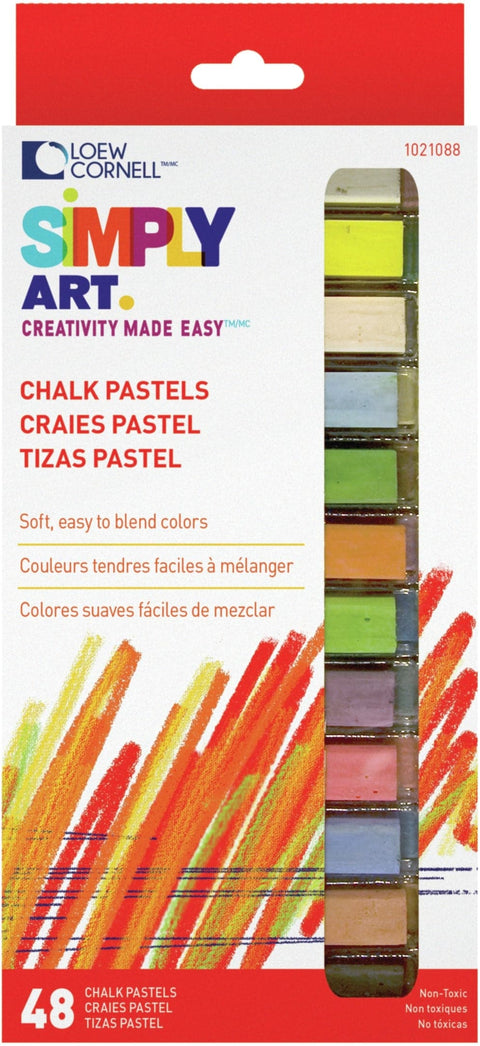 Simply Art Chalk Pastels 48/Pkg-Assorted Colors
