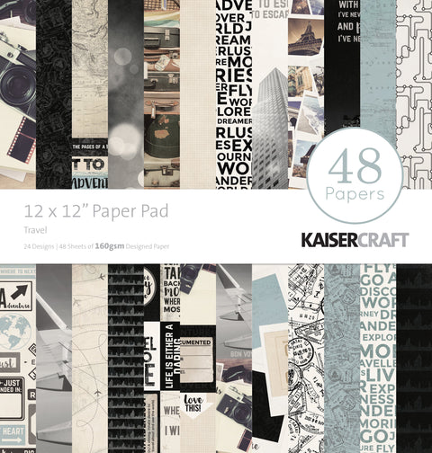 Kaisercraft Paper Pad 12"X12" 48/Pkg-Travel