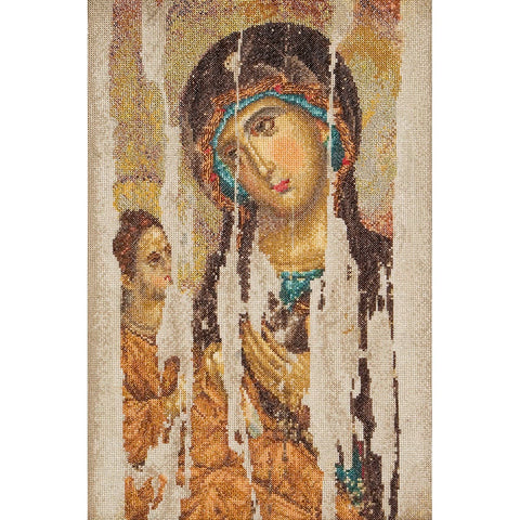 Thea Gouverneur Counted Cross Stitch Kit 8.75"X13.25"-Icon Mother Of God On Aida