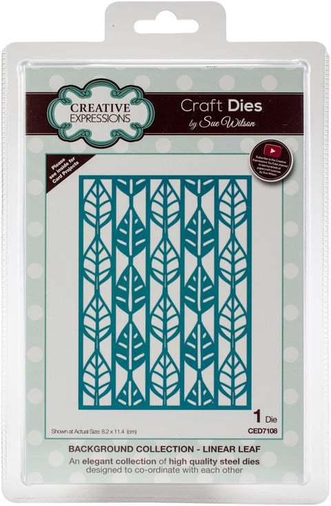 Creative Expressions Craft Dies By Sue Wilson-Linear Leaf Background