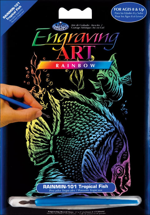 Rainbow Foil Engraving Art Mini Kit 5"X7"-Tropical Fish