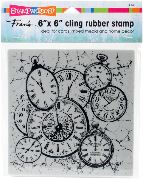 Stampendous Cling Stamps -Clock Collage