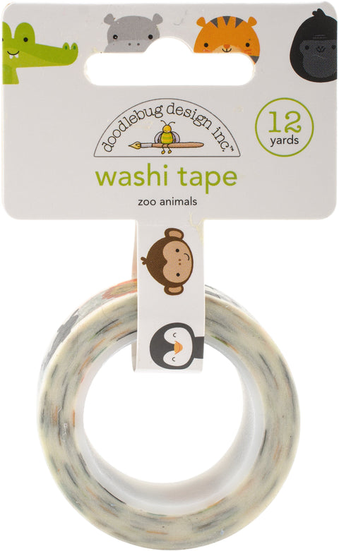Doodlebug Washi Tape 15mmx12yd-Zoo Animals