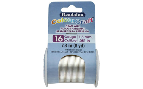 Beadalon ColourCraft Wire TR 16ga Silver 8yd