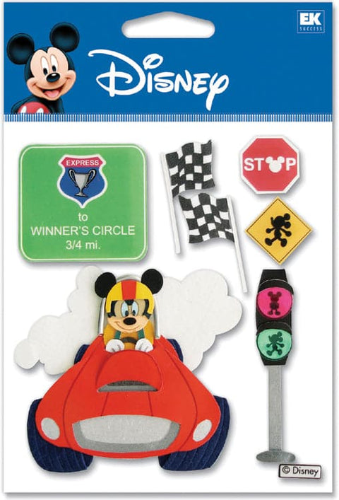 Disney Dimensional Stickers-Vacation Race Car Mickey