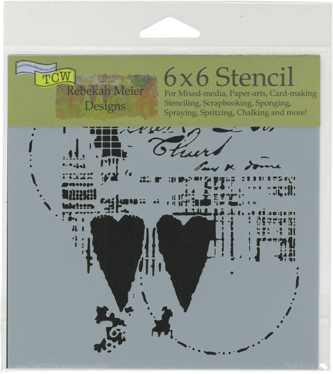 Crafter's Workshop Template 6"X6"-Two Hearts