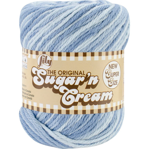 Lily Sugar'n Cream Yarn - Ombres Super Size-Faded Denim
