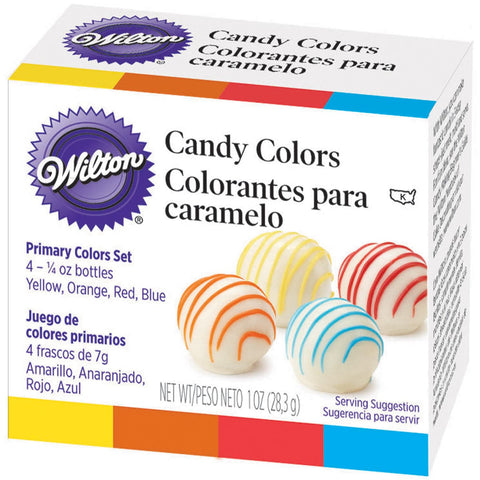 Candy Colors .25oz 4/Pkg-Yellow, Orange, Red & Blue