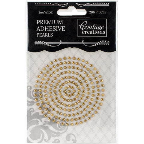 Couture Creations Adhesive Pearls 3mm 206/Pkg-Glamorous Gold