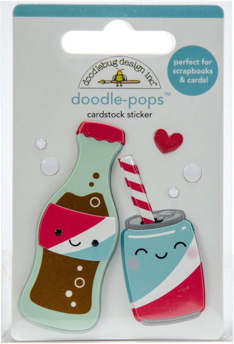 Doodlebug Doodle-Pops 3D Stickers-Soda Friends