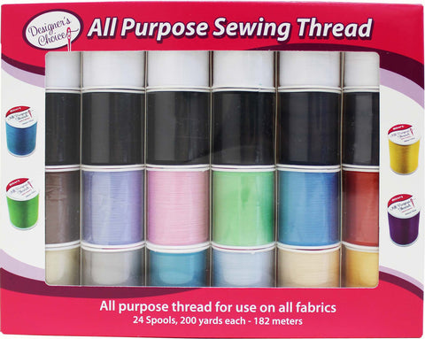 Allary Designer's Choice All Purpose Sewing Thread 24pc-Assorted Colors