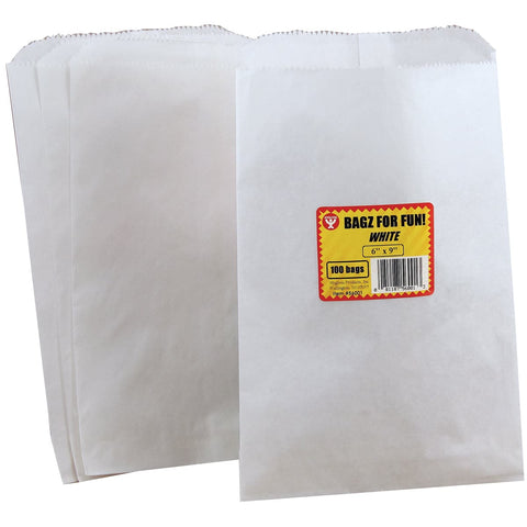 Hygloss Pinch Bottom Paper Bags 6"X9" 100/Pkg-White