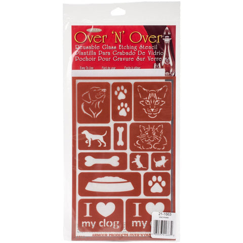 Over 'N' Over Reusable Stencils 5"X8"-Paws