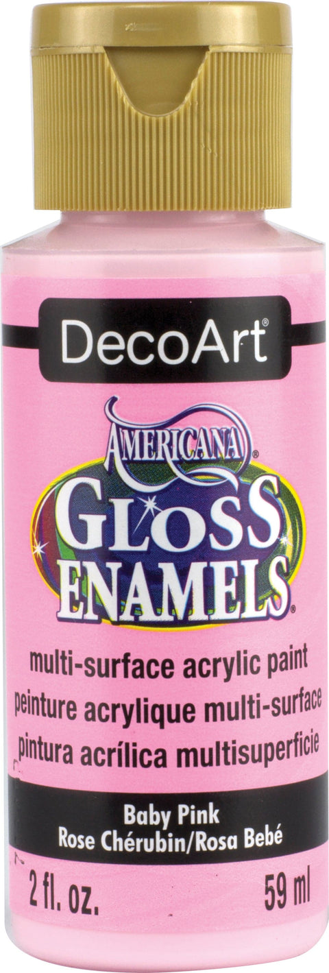 Americana Gloss Enamels Acrylic Paint 2oz-Baby Pink