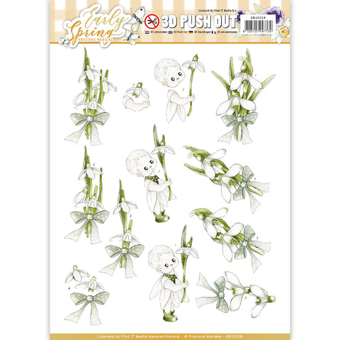 Find It Trading Precious Marieke Punchout Sheet-Snowdrops, Early Spring