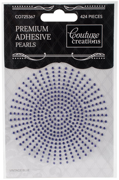 Couture Creations Adhesive Pearls 2mm 424/Pkg-Vintage Blue