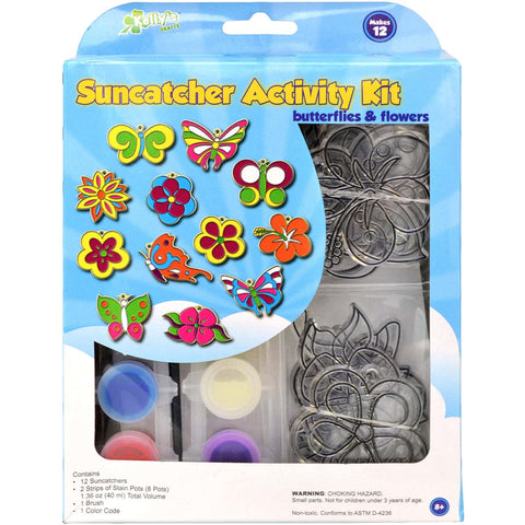 Suncatcher Group Activity Kit-Butterflies & Flowers 12/Pkg