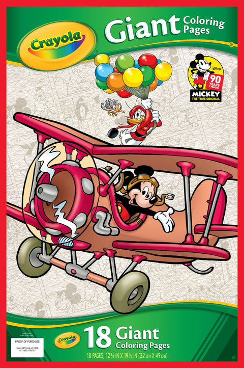 Crayola Giant Coloring Pages 12.75"X19.5"-Mickey's 90th Birthday