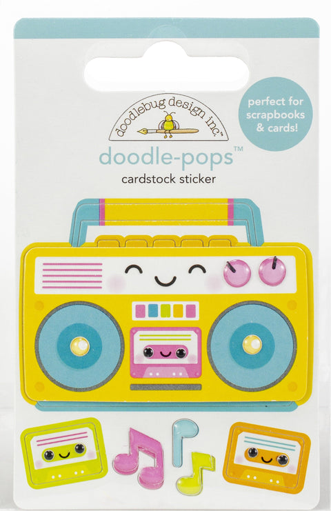 Doodlebug Doodle-Pops 3D Stickers-Boom Box