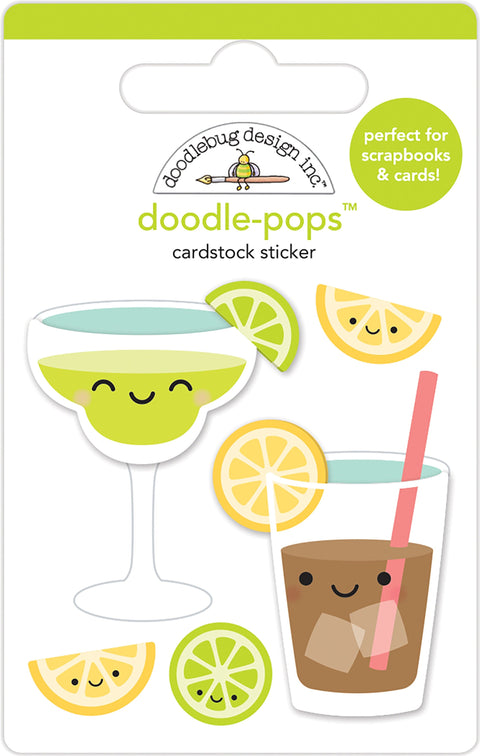 Doodlebug Doodle-Pops 3D Stickers-Summer Sippers