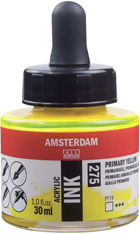Amsterdam Acrylic Ink 30ml-Primary Yellow