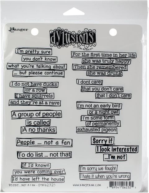 Dyan Reaveley's Dylusions Cling Stamp Collections 8.5"X7"-People...Not A Fan