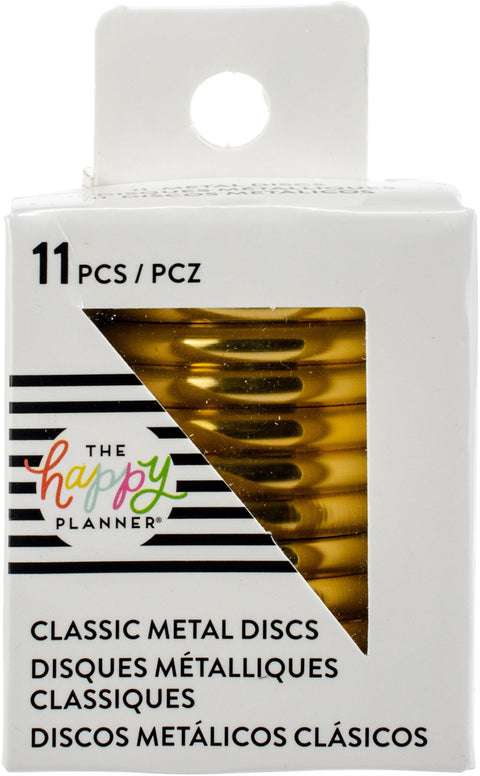 Happy Planner Medium Metal Expander Discs 11/Pkg-Gold