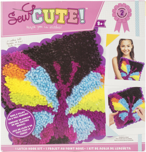 Sew Cute! Latch Hook Kit-Butterfly