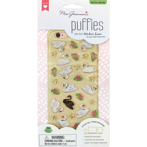 Mrs. Grossman's Puffies Stickers-Royal Swan