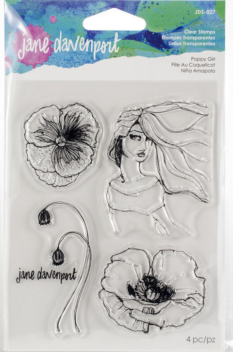 Jane Davenport Artomology Clear Stamps-Poppy Girl