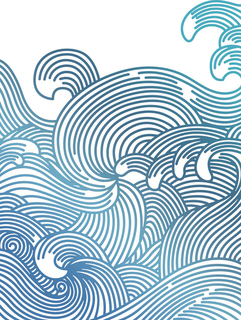 Couture Creations Seaside And Me Hotfoil Stamp-Swirling Seas 3.2"X4.2"