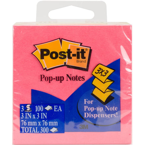 Post-It Pop-Up Note Refills 3"X3" 3/Pkg-Jaiper Collection