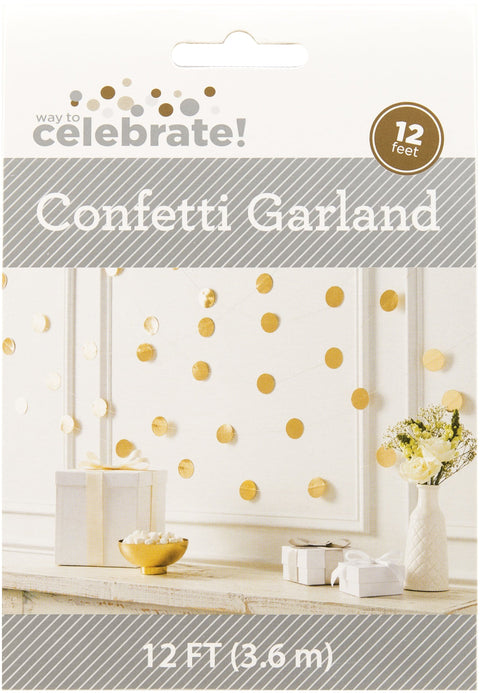 Simplicity Confetti Garland 12ft-Gold Discs