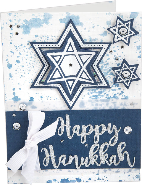 Sizzix Framelits Die & Stamp Set By Lindsey Serata 5/Pkg-Happy Hanukkah