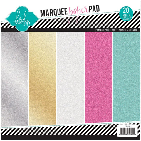 Heidi Swapp Glitter Paper Pad 8.5"X8.5" 20/Pkg-Marquee Love, 5 Colors/4 Each