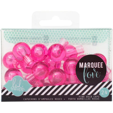 Heidi Swapp Marquee Love Bulb Caps .75" 24/Pkg-Pink