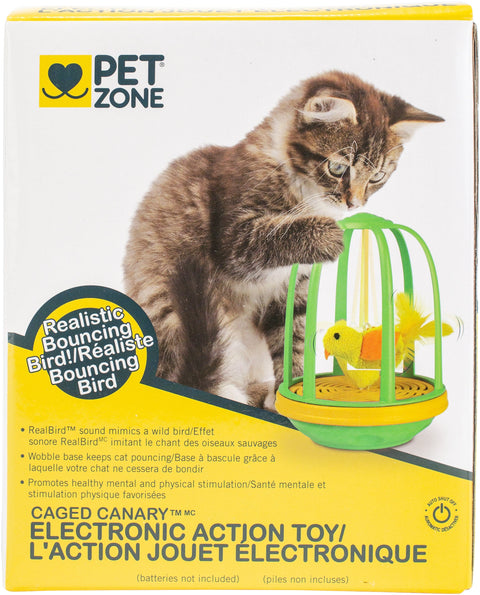 Pet Zone Electronic Action Toy-Caged Canary