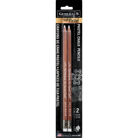 General Pencil MultiPastel (R) Chalk Pencils 2/Pkg-White