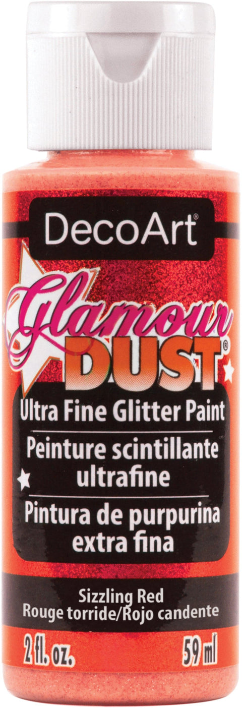 DecoArt Glamour Dust Glitter Paint 2oz-Sizzling Red