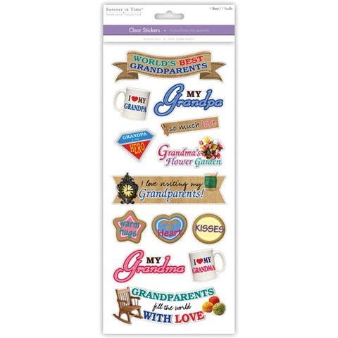 MultiCraft Family & Friends Clear Stickers-Grandparents