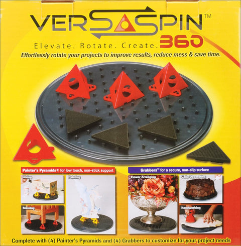 Versaspin 360 Project Turntable 11"-W/4 Painter's Pyramids & 4 Grabbers