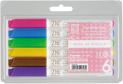 ZIG Memory System Wink Of Stella Glitter Markers 6/Pkg-