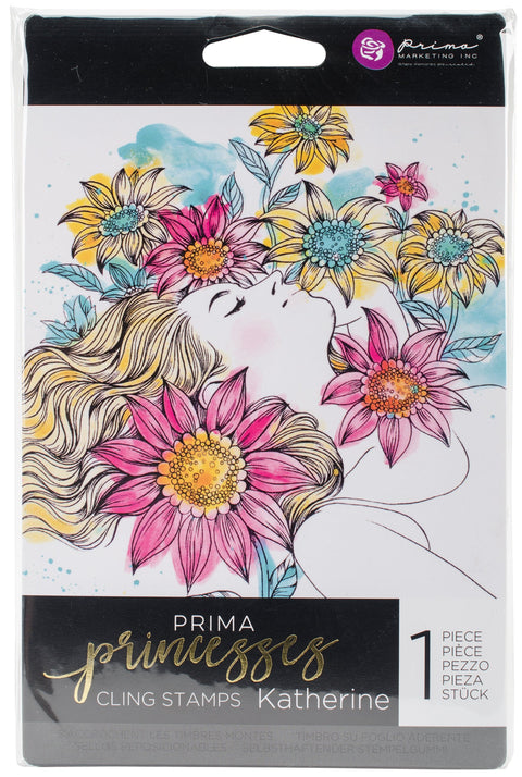 Prima Marketing Princesses Cling Stamp 5"X7"-Katherine