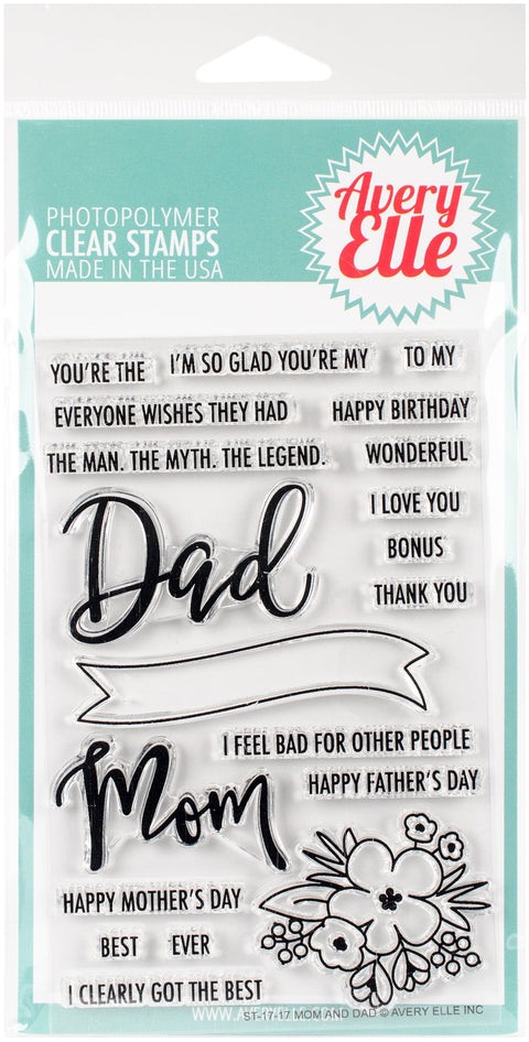 Avery Elle Clear Stamp Set 4"X6"-Mom & Dad